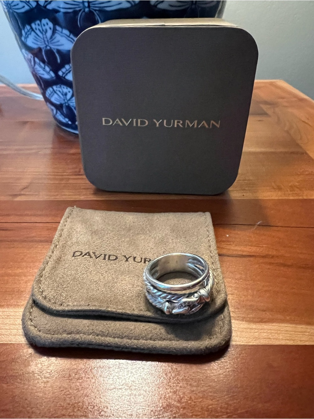 David Yurman Silver Multi-Band Cable Accent Ring